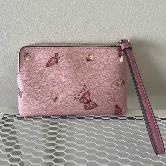 (SOLD) Coach Zip Wristlet Wity Butterfly Print - Picture 2 of 4